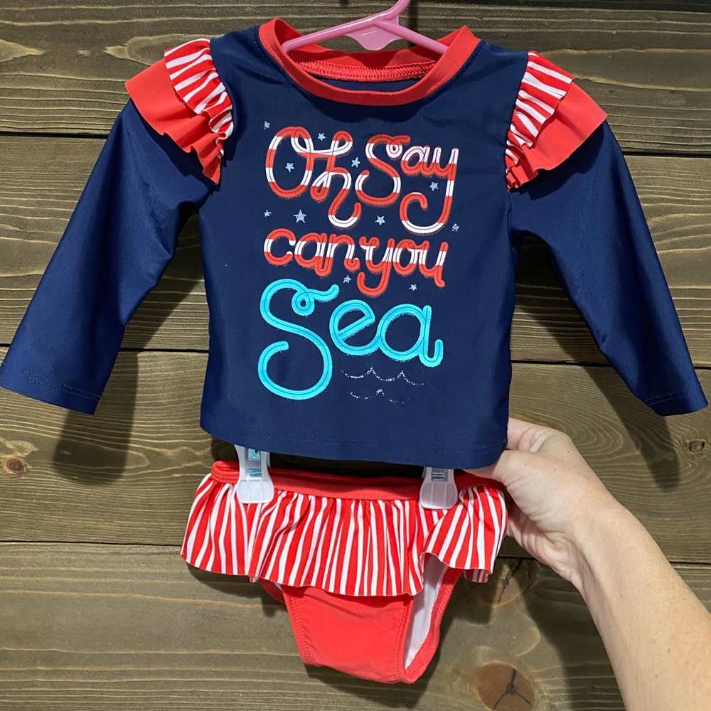 Red, White, and Blue Baby Swim Suit